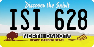 ND license plate ISI628