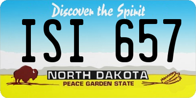 ND license plate ISI657