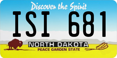 ND license plate ISI681