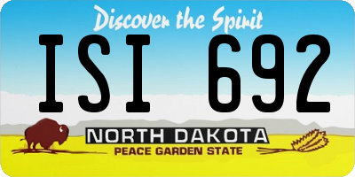 ND license plate ISI692