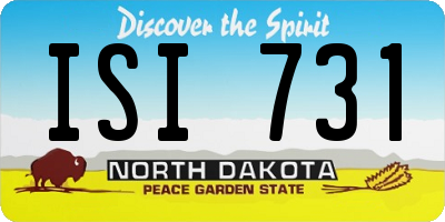 ND license plate ISI731