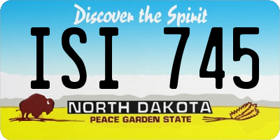 ND license plate ISI745