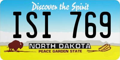 ND license plate ISI769