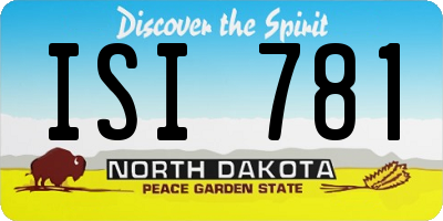 ND license plate ISI781