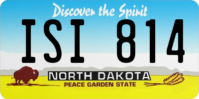 ND license plate ISI814