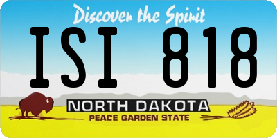 ND license plate ISI818