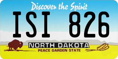 ND license plate ISI826