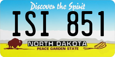ND license plate ISI851
