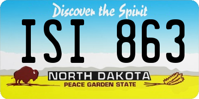 ND license plate ISI863