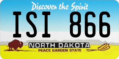 ND license plate ISI866