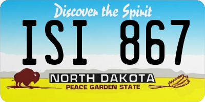 ND license plate ISI867