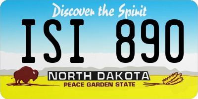 ND license plate ISI890