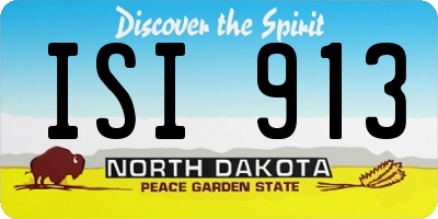 ND license plate ISI913