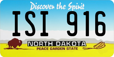 ND license plate ISI916