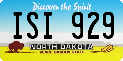 ND license plate ISI929