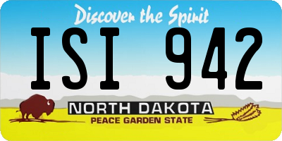 ND license plate ISI942