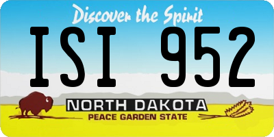 ND license plate ISI952