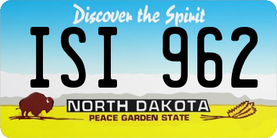 ND license plate ISI962