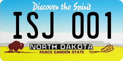 ND license plate ISJ001