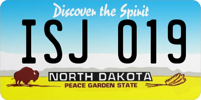 ND license plate ISJ019