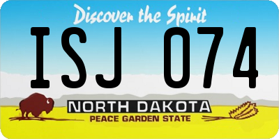 ND license plate ISJ074