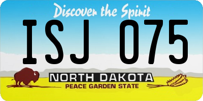 ND license plate ISJ075