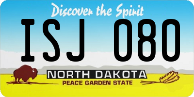 ND license plate ISJ080