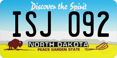 ND license plate ISJ092