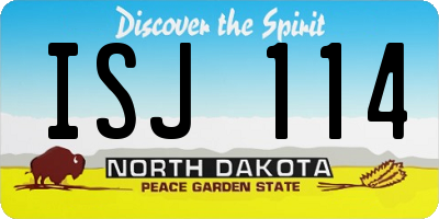 ND license plate ISJ114