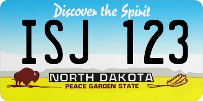 ND license plate ISJ123