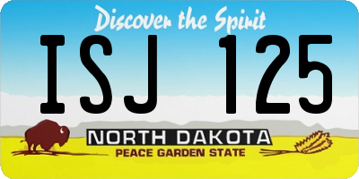 ND license plate ISJ125
