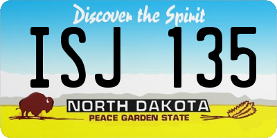ND license plate ISJ135