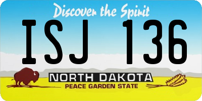 ND license plate ISJ136