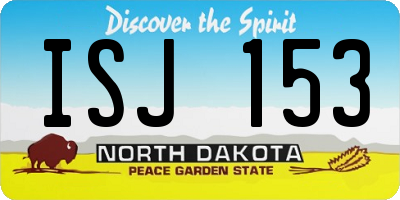 ND license plate ISJ153