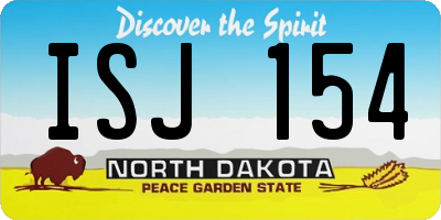 ND license plate ISJ154