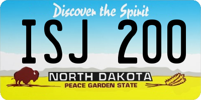 ND license plate ISJ200