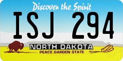 ND license plate ISJ294
