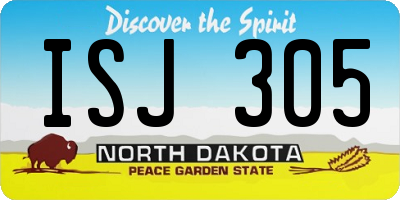 ND license plate ISJ305