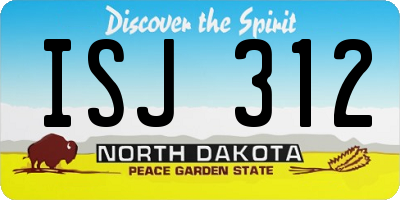 ND license plate ISJ312
