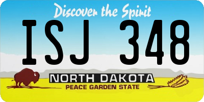 ND license plate ISJ348