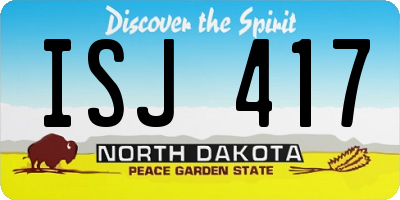 ND license plate ISJ417