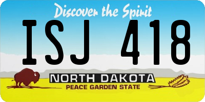 ND license plate ISJ418