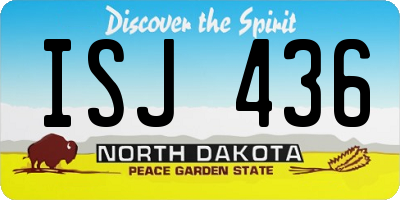 ND license plate ISJ436