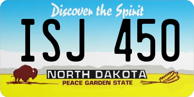 ND license plate ISJ450