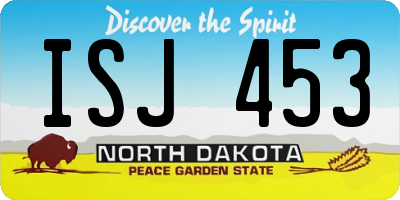 ND license plate ISJ453