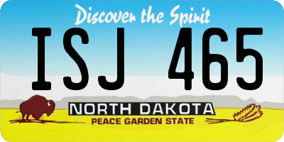 ND license plate ISJ465