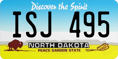 ND license plate ISJ495
