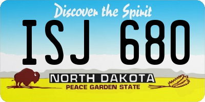 ND license plate ISJ680