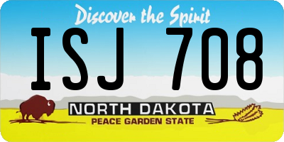 ND license plate ISJ708