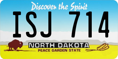 ND license plate ISJ714